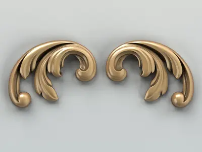 Carved decor corner 005 3D model