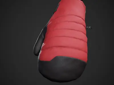 Red And Black Snowboard Gloves  Low-poly 3D model