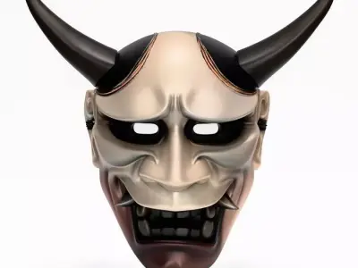 Japanese Hannya Noh Kabuki Nipponese mask toy 3D print model