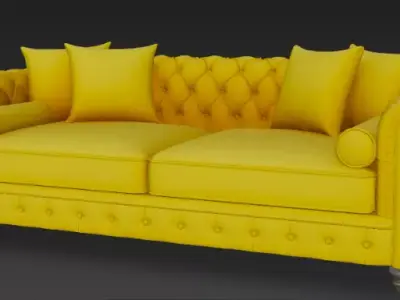 Luxury Sofa 3d Model including texture material 3D model