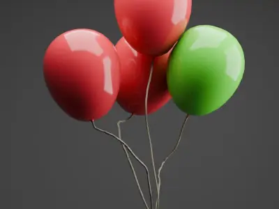 Floating Balloon Animation 3D model