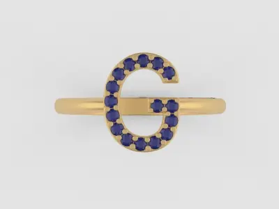 221230 ring with G letter 3D print model
