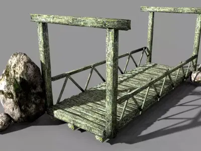 old wooden bridge printable 3D model