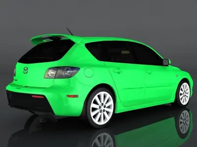 Mazda 3 2009  Low-poly 3D model