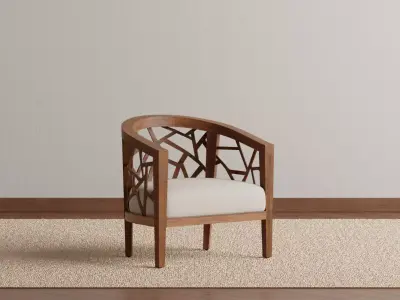 Grey Wash Frame Chair 3D model