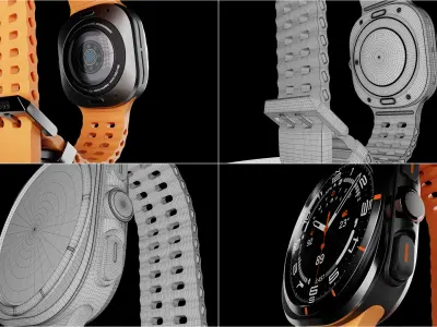 Ultra Smartwatch Low-poly 3D model