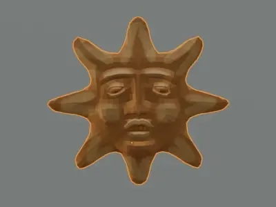 Clay Sun Indoor or Outdoor decor Free low-poly 3D model