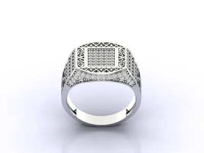 Print Ready STL 3DM  Gents Rings Diamond Men Ring  3D print model 119