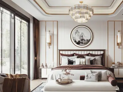  Chinese Bedroom interior 131 3D model