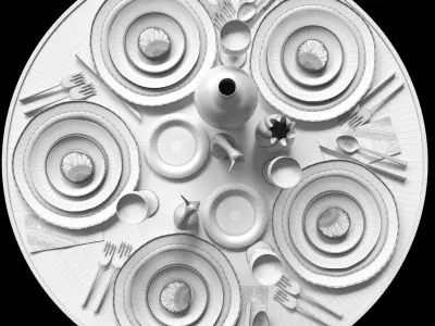 Black and gold service 3D model