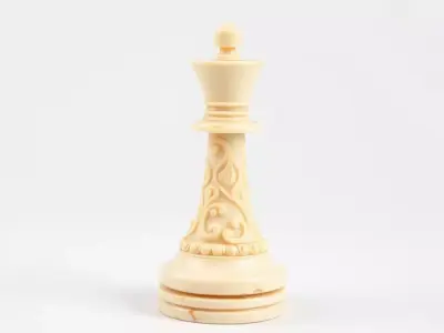 Ornate Ivory Chess King model pack Low-poly 3D model