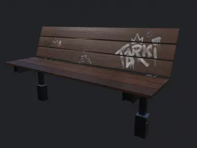 Street Bench v5 Low Poly Street Asset Low-poly 3D model