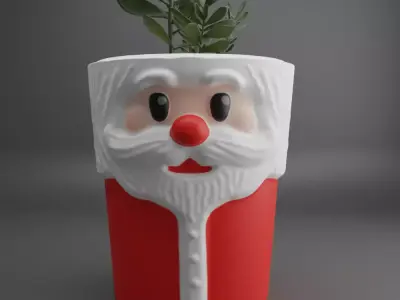 santa planter - vase - urn - candy dish - candle holder 3D print model