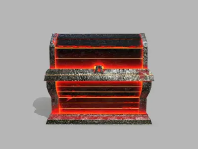 Chest treasure Low-poly 3D model