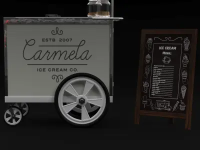 Food truck carmela Ice cream 2 3D model