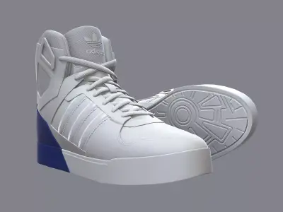 Adidas Zestra high-top sneakers 3 Low-poly 3D model