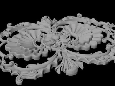 dekor gold ornate brooch 3D model