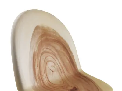 Smoothed Wood Swivel Chair 3D model