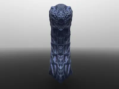 Alien Snake Monster Low-poly 3D model