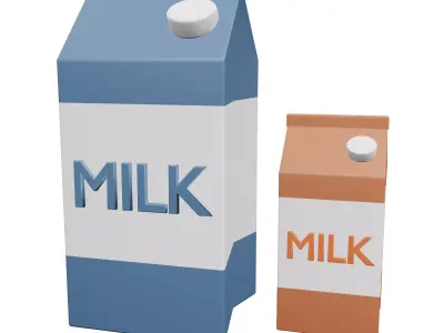 Milk Icon Low-poly 3D model