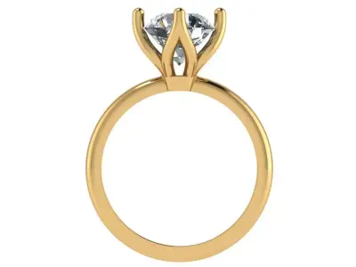 solitaire ring with tulip head  3D print model