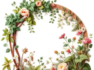 Elegant Floral Wreath model pack Low-poly 3D model