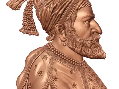 Shivaji Maharaj- Bass-Relief CNC 3D model
