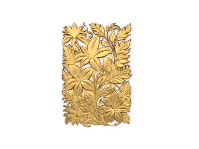 mural classic flowers decor ornament 13  3D model