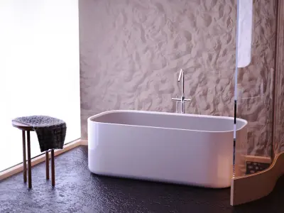 Luxury bathroom Low-poly 3D model