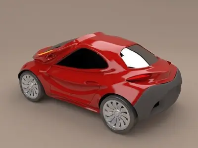 Futuristic city car concept 3D model