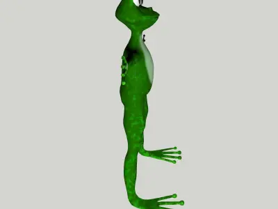 Green cartoon frog 3D model