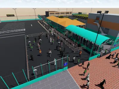 Doha Bus Station 3D model-11 Low-poly 3D model