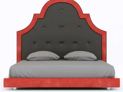 modern bed 3D model buy