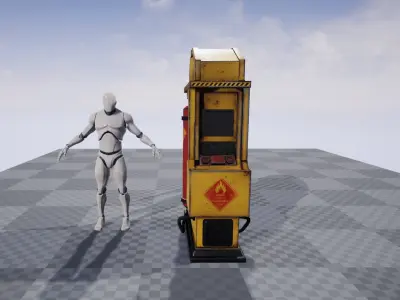 Gas station Low-poly 3D model