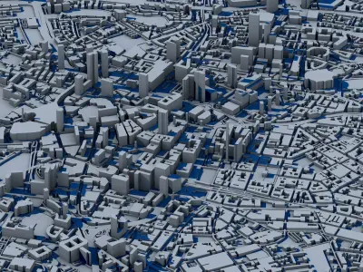 Birmingham City 3D Model English Urban Landscape  3D print model