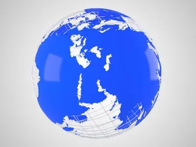 Globe News Skeleton Royal Blue 3D model