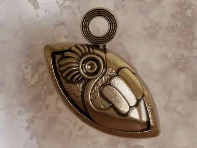 Aztec symbol pendant 4 Flint Knife - Tecpatl 3D print model