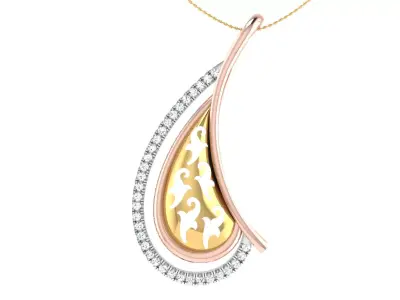 Solitaire Women Pendant 3dm STL OBJ FBX Renders Details 3D print model 23