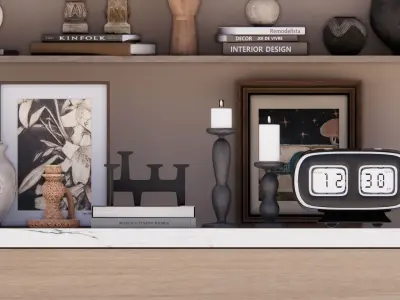 Shelf vase ornaments 3D model