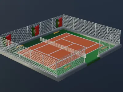 Tennis Court - Portugal Low-poly 3D model