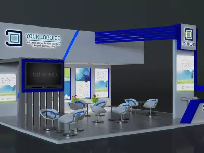  Booth Exhibition Stand a672d 3D model