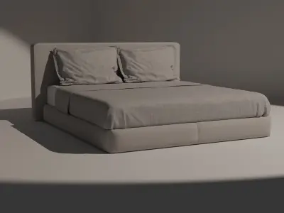 Detailed Minimalist Bed 3D model