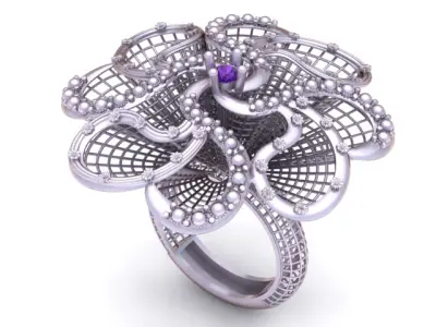 designer cocktail ring 3D printable model   3D print model