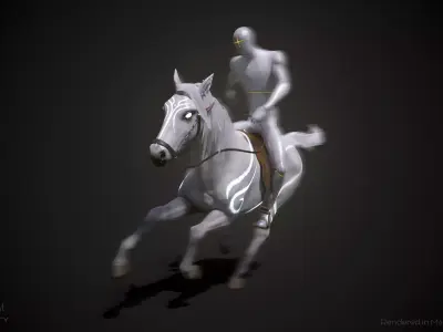 Wind Horse Animated Asset Low-poly 3D model