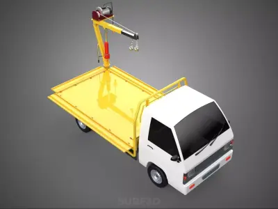 3 WAY WIDE DECK CRANE HOIST REMOTE ELECTRIC WINCH TRUCK PICKUP 3D model