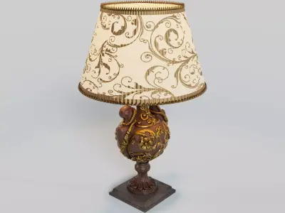 Vintage Table Lamp - Baroque Style 3D model