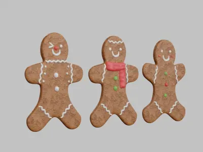 Gingerbread Christmas Cookie 1 - Gingerbreadman 3D model