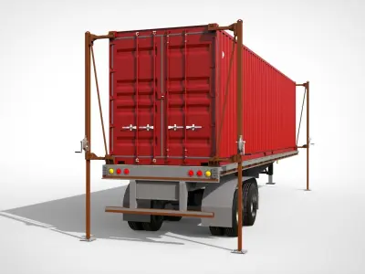 Container trailer 3D model