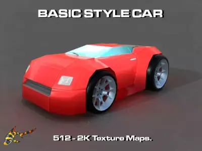 BASIC STYLE CAR Low-poly 3D model