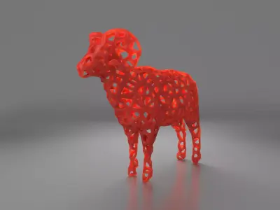 Sheep Wireframe 3D print model 3D print model